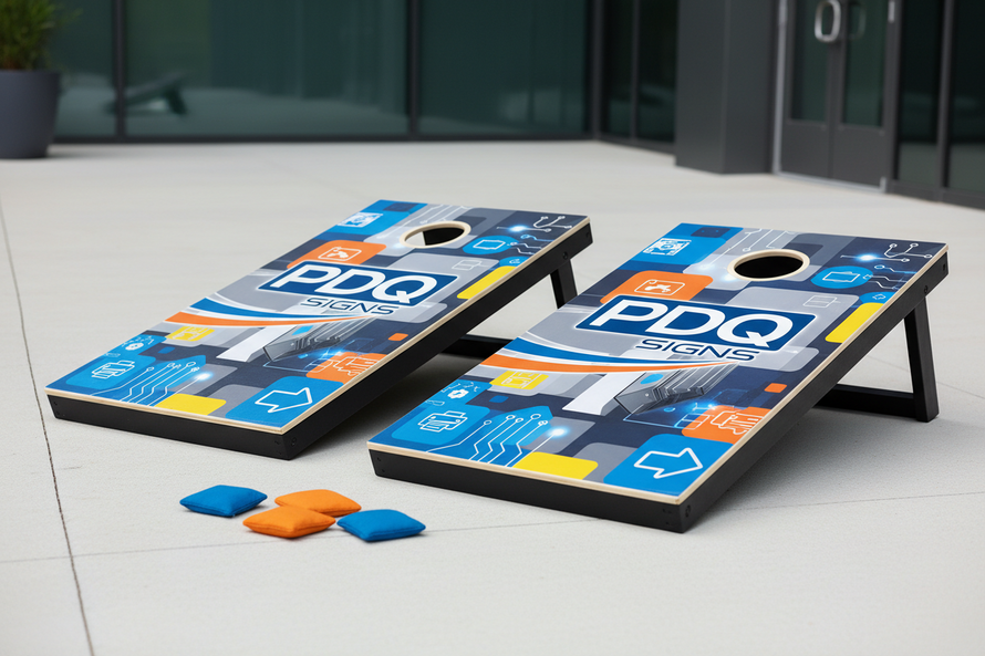 Cornhole Custom Company Logo Set