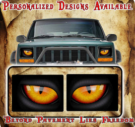 orange Eye decals for YJ or 5x7 headlights