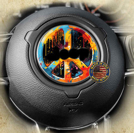 Steering wheel decal Peace sign 201