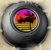 Steering wheel decal Retro Palm 187
