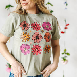 3x3 Spring Flowers - Comfort Colors Tee