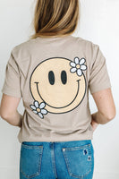 You Grow Girl on Front w/ Smiley and Flowers on Back - Unisex Tee