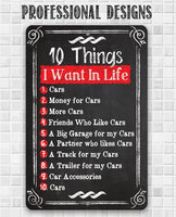 10 Things I Want - Metal Sign