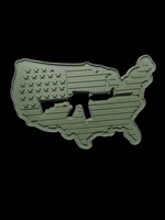 USA Gun Cutout PVC Patches