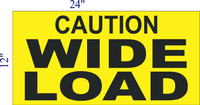 CAUTION WIDE LOAD MAGNET FOR HEAVY LOAD VEHICLES 24X12