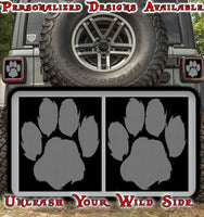 Gray paw print Taillight cover decal 16