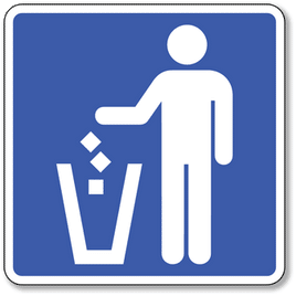No Littering Symbol Sign - 8x8