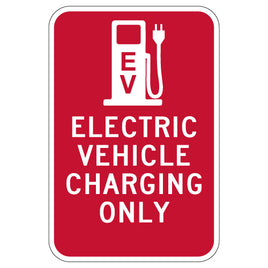 Electric Vehicle Charging Only Sign - No Arrow - 12x18