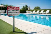 Warning No Lifeguard On Duty Sign - 18x12
