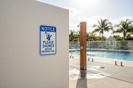 Notice Please Shower Before Entering Pool Sign - 12x18