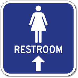 Aluminum Mens Restrooms Sign - No Arrows - 12x12