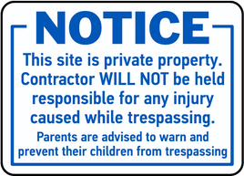 Notice Private Property Sign

 12x18