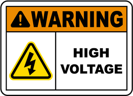 Warning High Voltage Sign

 - 12x18