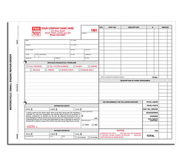 Small Engine Motorcycle Repair Orders - With Carbons
 Size: 11 x 8 1/2"