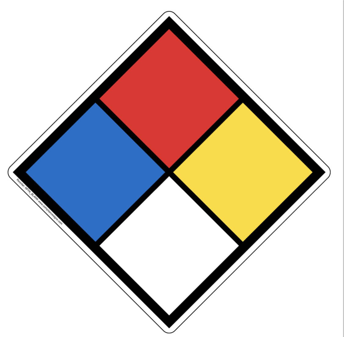 NFPA 704 NFPA Diamond Sign NFPA-BLANK NFPA Diamonds| PDQ Signs LLC