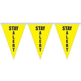 100' Safety Slogan Pennant (Stay Alert)