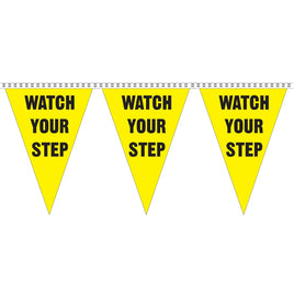 100' Safety Slogan Pennant (Watch Your Step)