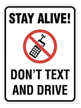 Stay Alive Don’t Text And Drive  18 x 24