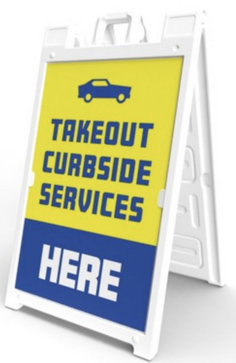 Signicade® Sign Holder (2 Signs) Take Out Curb Service| PDQ Signs LLC