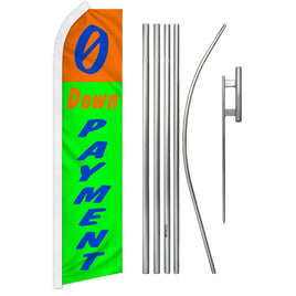 0 Down Payment (Orange & Green) Super Flag & Pole Kit