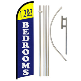 1, 2, & 3 Bedrooms Windless Banner Flag & Pole Kit