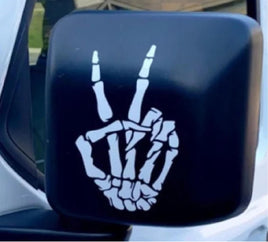 Skeleton Peace Sign vinyl decal