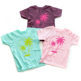 2 Palm Trees with Sun - Child Tee