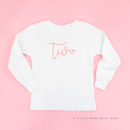 Birthday Number - Cursive Font - Child Long Sleeve Tee
