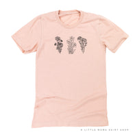 3 Across Birth Flowers - Build Your Own - Unisex Tee