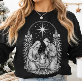 Vintage Christmas Nativity Scene Crewneck