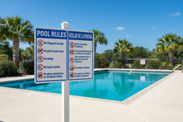 Pool Rules; No Lifeguard On Duty