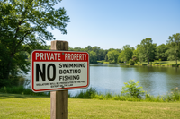 No Swimming Boating Fishing Sign