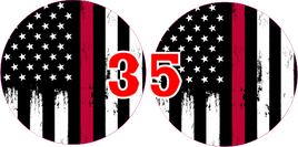 Black and white fire American flag headlight decal