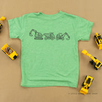 3 In a Row - Construction Trucks - Child Tee