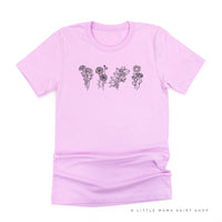 4 Across Birth Flowers - Build Your Own - Unisex Tee