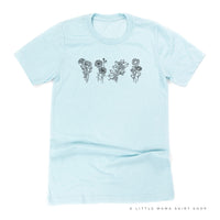 4 Across Birth Flowers - Build Your Own - Unisex Tee