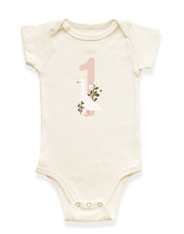 Goose Monthly Milestone Organic Baby Bodysuit
