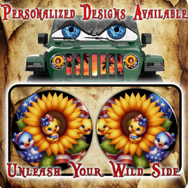 Sunflower Duck for a round headlight decal. 44