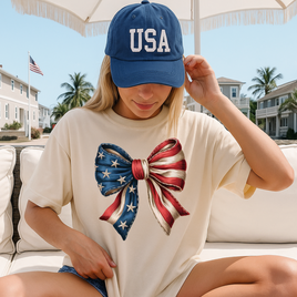 4th of July Bow Comfy T-shirt