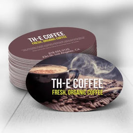 (20PT-Frosted Plastic) Oval Business Cards 2" x 3.5"