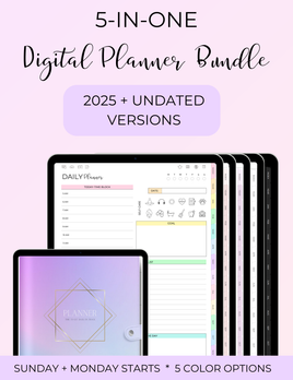 5-in-One Digital Planner Bundle (2025 & Undated)