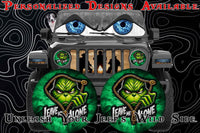 Grinch leave me alone eye for a round headlight.