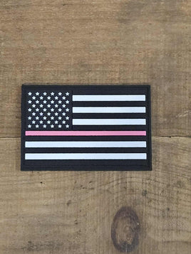 Pink USA Flag PVC Patches