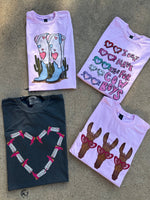 Cowgirl Boot Love Valentines Graphic