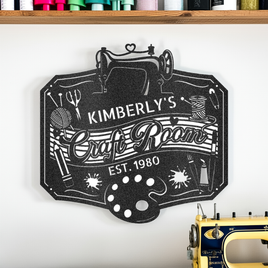 Craft Room Custom Metal Sign – Tailored for Sewing, Quilting, or Crochet