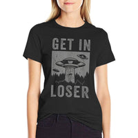 Retro Vintage Get In Loser Funny UFO Alien Abduction  Lightweight T-Shirt