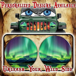 Northern lights eyes for a round headlight decal 65