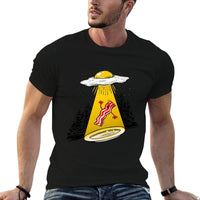 Egg Abducting Bacon Funny Alien UFO Breakfast Galaxy Food Premium  Breathable T-Shirt