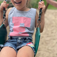 VARSITY INITIALS - CHILD TANK - HEATHER GRAY