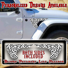 black and white Chetta print fender vent for the JL or JT 2018 or newer